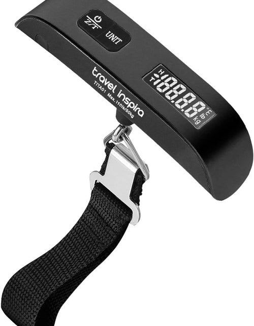 Load image into Gallery viewer, Luggage Scale, Portable Digital Hanging Baggage Scale for Travel, Suitcase Weight Scale with Rubber Paint, 110 Pounds, Battery Included - Black
