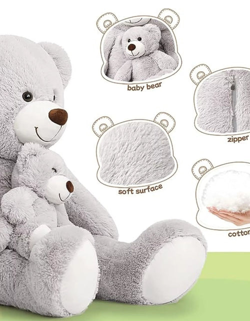 Load image into Gallery viewer, 39&quot; Giant Teddy Bear Mommy and Baby Soft Plush Bear Stuffed Animal
