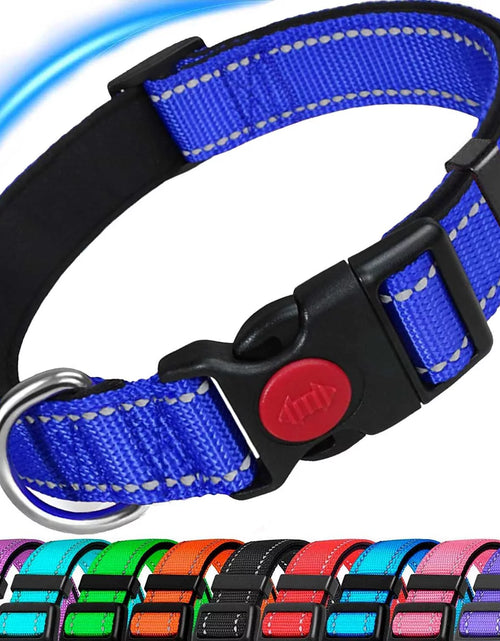 Load image into Gallery viewer, Dog Collar, Adjustable Reflective Nylon Dog Collar Classic Solid Colors, Soft Neoprene Padding for Small Medium Sized Dogs Neck (9-14.2 Inch)
