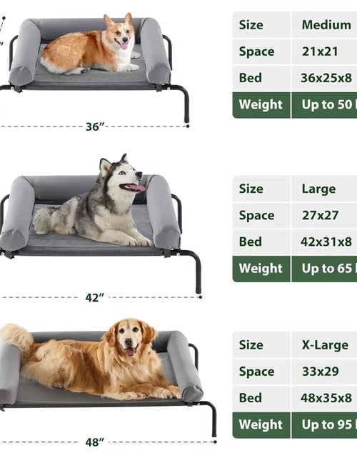 Load image into Gallery viewer, 43&quot;Lx31&quot;Wx8&quot;Th Dog Bed with Breathable Mesh, Skid-Resistant Feet, Cooling Chew Proof Portable Pet Cot, Elevated Large Dog Bed
