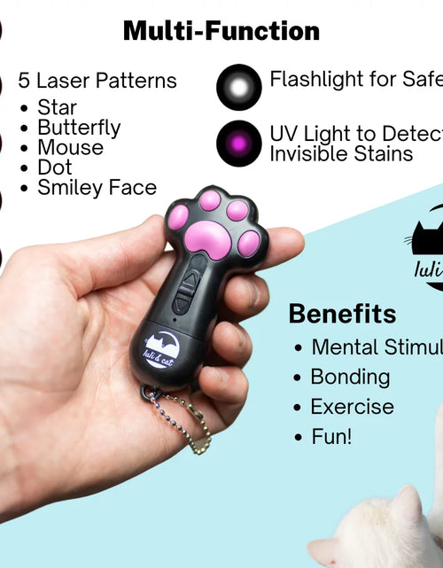 Load image into Gallery viewer, Cat Laser Toy | USB Rechargeable Laser Light Toy for Indoor Cats | Gift Set for Cat Lovers with Laser Cat Toy and Interactive Cat Toys
