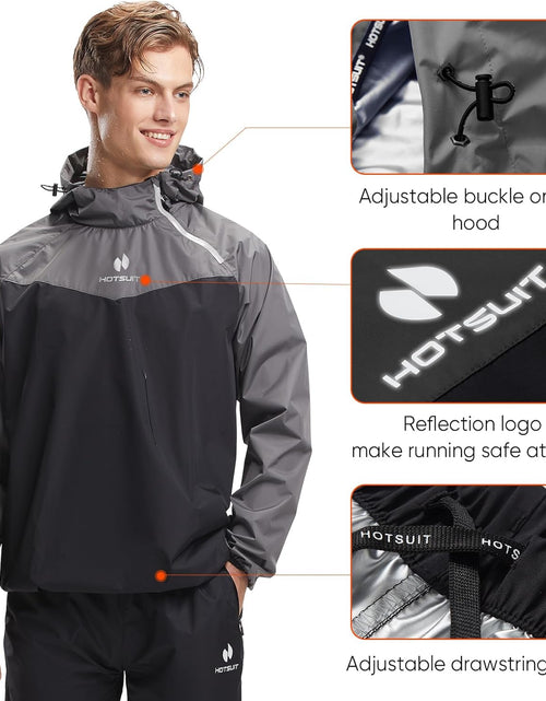 Load image into Gallery viewer, Sauna Suit for Men Sweat Sauna Jacket Pant Gym Workout Sweat Suits
