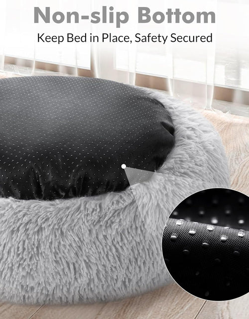 Load image into Gallery viewer, Cat Bed for Indoor Cats, Fluffy round Self Warming Calming Soft Plush Donut Cuddler Cushion Pet Bed for Small Dogs Kittens, 20 Inches
