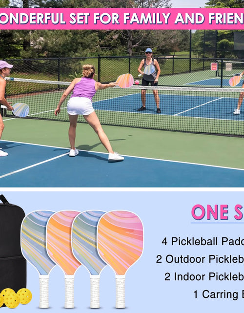 Load image into Gallery viewer, Pickleball Paddles, USAPA Approved Fiberglass Pickleball Set of 2/4 with Premium Pickleball Paddles, 4 Pickleball Balls and Pickleball Bag
