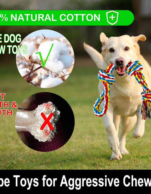 Load image into Gallery viewer, Large Dog Chew Toys for Aggressive Chewers, 12 Pack Indestructible Dog Rope Toys for Large Breeds, Heavy Duty Dental Cotton Rope Dog Toys, Puppy Teething Chew Toys, Tug of War Dog Toy
