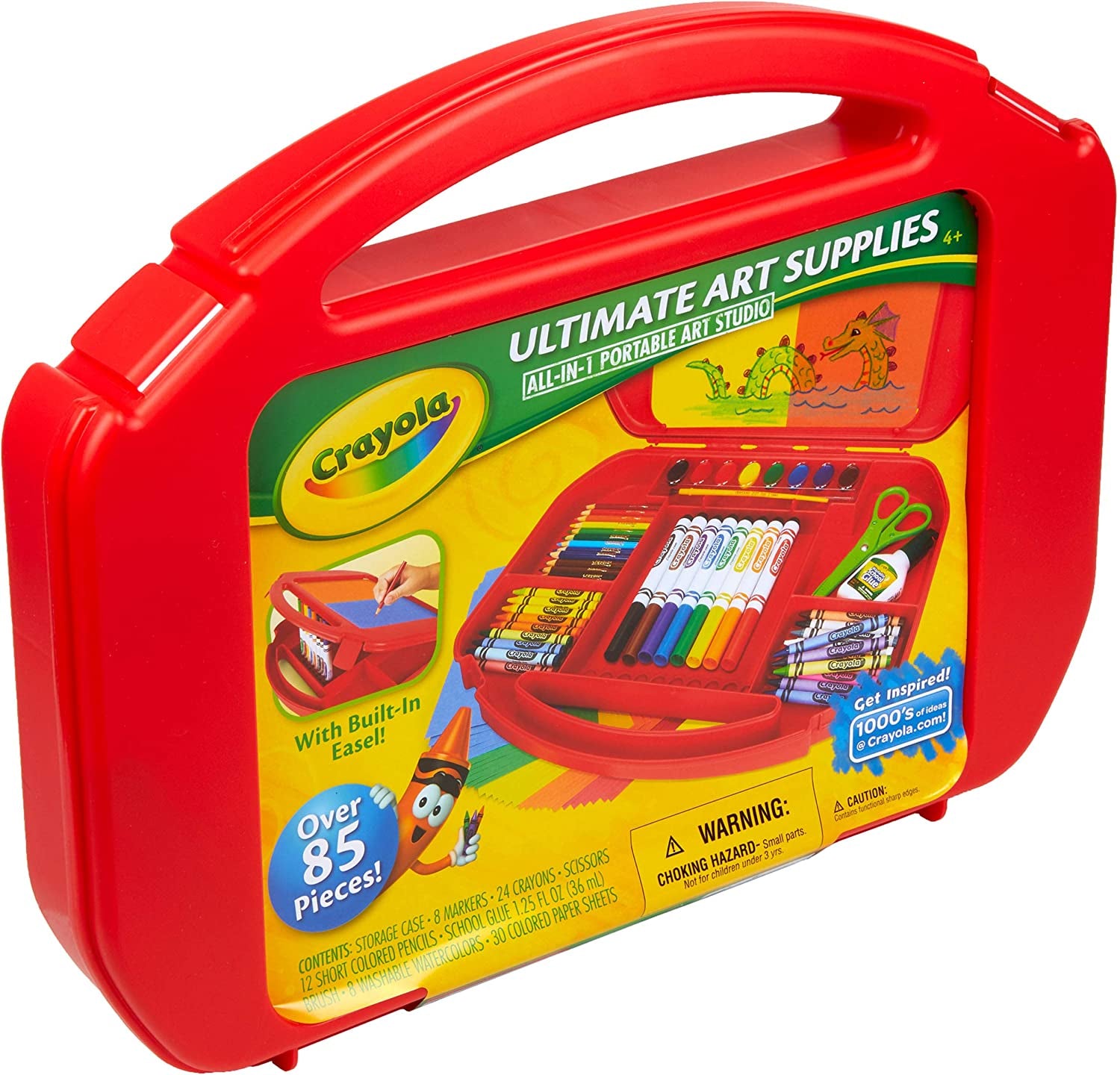 Ultimate Art Case with Easel, 85 Pieces, Gift for Kids Multicolor, 12 1/4" X 15 3/4" X 2 1/4"