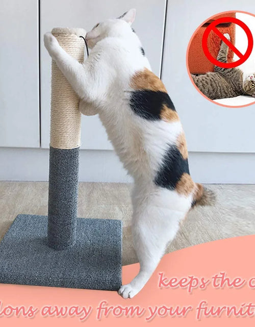 Load image into Gallery viewer, 20&quot; Cat Scratching Post, Cat Scratcher Pole Tower with Sisal Toy Board Pad for Indoor Cats
