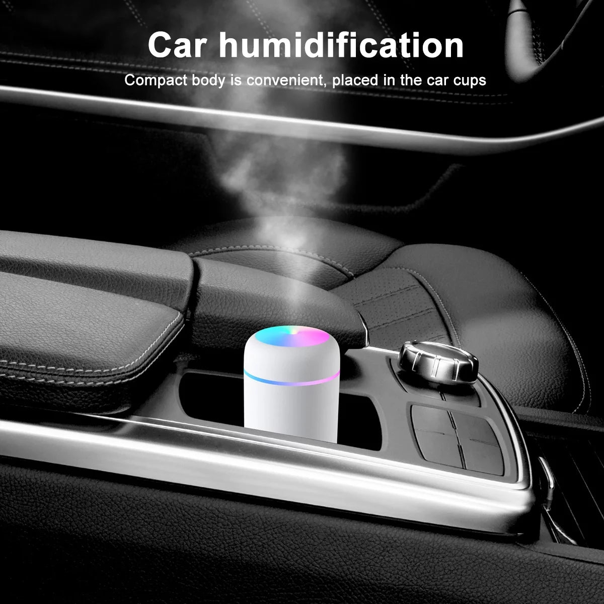 Portable Mini Humidifier,300Ml Small Cool Mist Humidifier,Quiet Humidifier for Car-Black