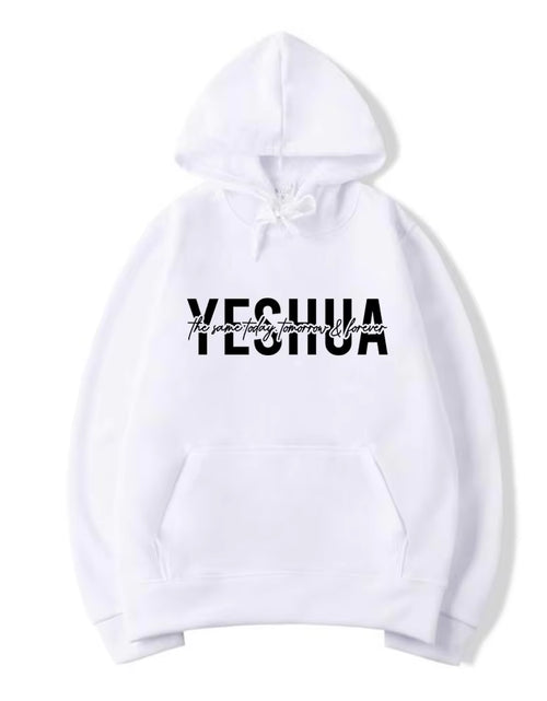 Load image into Gallery viewer, Yeshua Hoodie Christian Hooded Sweatshirt Religious Hoodies Bible Verse Pullover Women Faith Tops Christian Gifts Jesus Apparel
