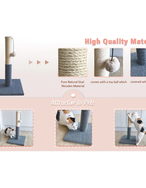 Load image into Gallery viewer, 20&quot; Cat Scratching Post, Cat Scratcher Pole Tower with Sisal Toy Board Pad for Indoor Cats
