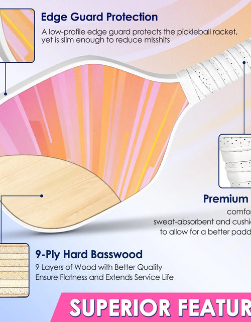 Load image into Gallery viewer, Pickleball Paddles, USAPA Approved Fiberglass Pickleball Set of 2/4 with Premium Pickleball Paddles, 4 Pickleball Balls and Pickleball Bag
