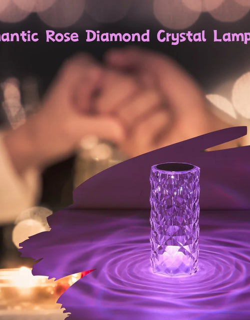 Load image into Gallery viewer, Crystal Table Lamp for Bedroom 16 Colors Touch/Remote Dimmable Night Light USB LED Bedside Diamond Rose Lamp
