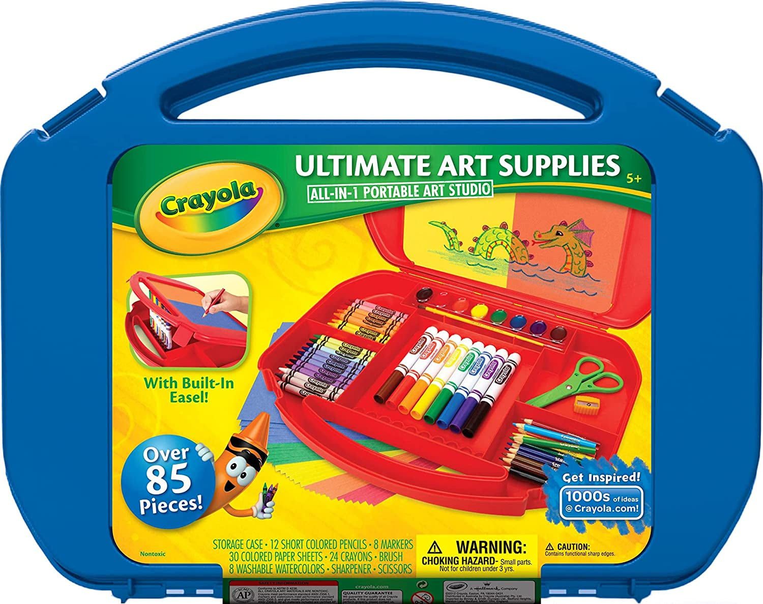 Ultimate Art Case with Easel, 85 Pieces, Gift for Kids Multicolor, 12 1/4" X 15 3/4" X 2 1/4"