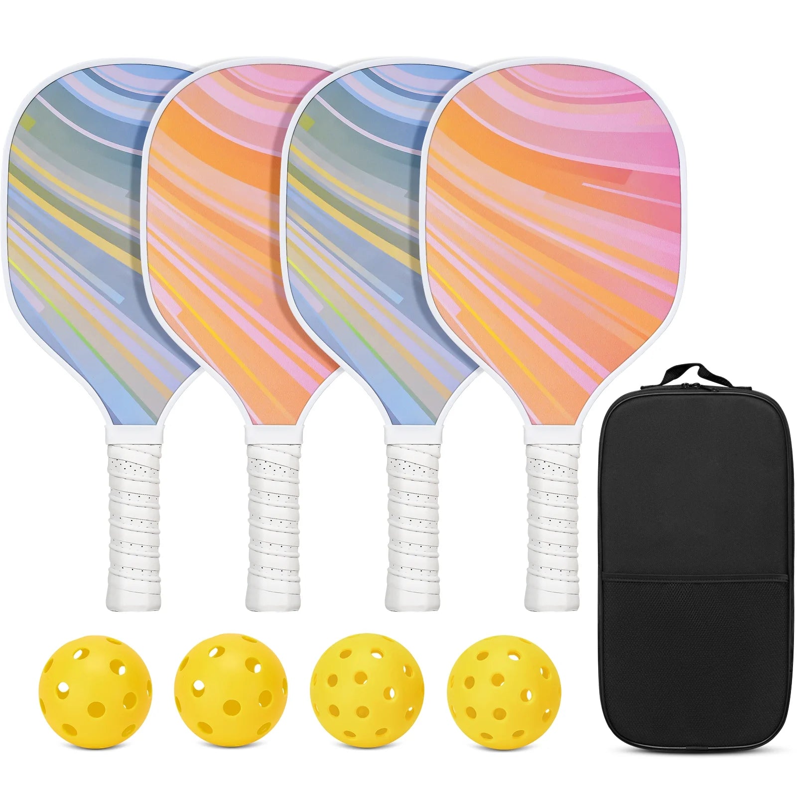 Pickleball Paddles, USAPA Approved Fiberglass Pickleball Set of 2/4 with Premium Pickleball Paddles, 4 Pickleball Balls and Pickleball Bag