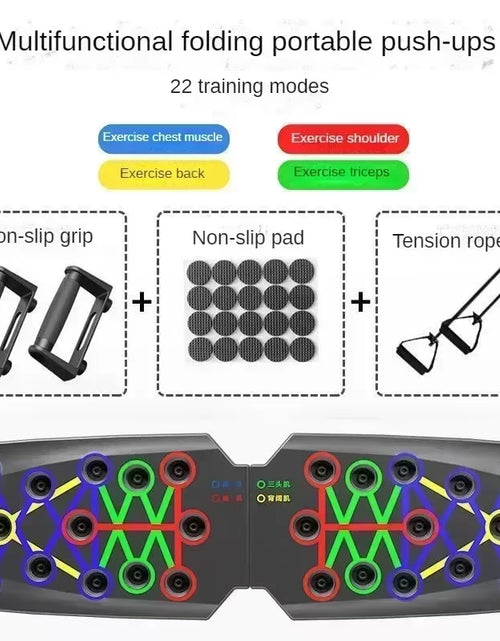 Load image into Gallery viewer, Portable Multifunctional Push-Up Board Set with Handles Foldable Fitness Equipment for Chest Abdomen Arms and Back Training
