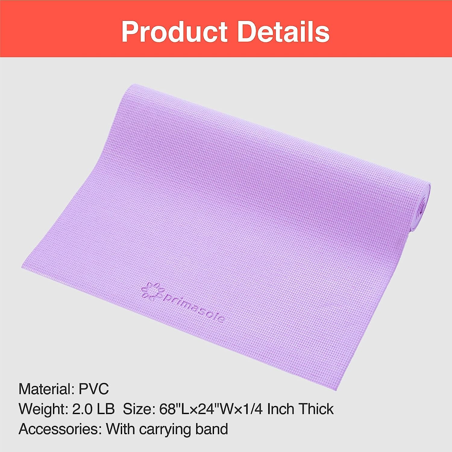 Yoga Mat with Carry Strap for Yoga Pilates Fitness and Floor Workout at Home and Gym